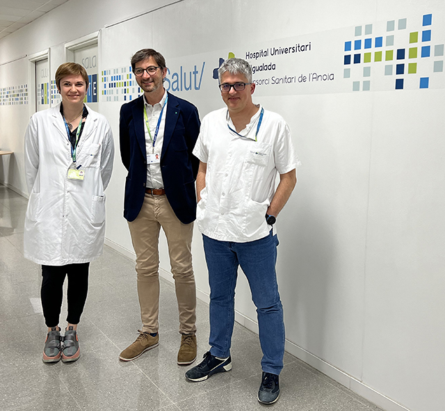 Tijana Poštic, directora d'infermeria del CSA; Ignasi Riera, gerent del CSA; i Jordi Monedero, director assistencial del CSA. Foto: Mar Martí
