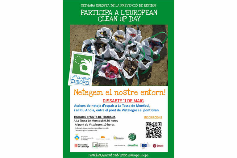 Cartell de l'European Clean Up Day de Santa Margarida de Montbui 2024.