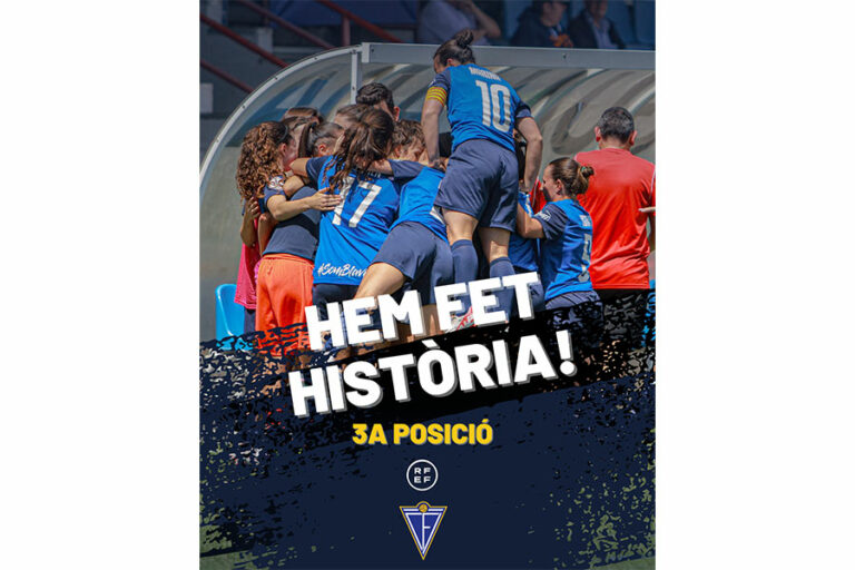 Celebració de la tercera posició de l'Igualada femení a Tercera Federació FUTFEM.